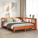 Bookcase Bed without Mattress Wax Brown 140x190 cm Solid Wood Pine 3324435