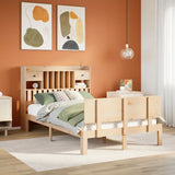 ZNTS Bookcase Bed without Mattress 120x200cm Solid Wood Pine 3322690