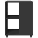 ZNTS Side Table with Wheels Black 55x60x78 cm Engineered Wood 853156