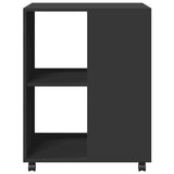 ZNTS Side Table with Wheels Black 55x60x78 cm Engineered Wood 853156