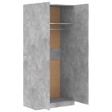 800634 Wardrobe Concrete Grey 90x52x200 cm Engineered Wood