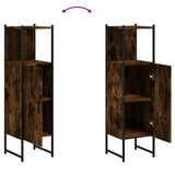 Bathroom Cabinet Smoked Oak 33x33x120.5 cm Engineered Wood 842468