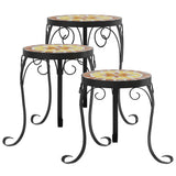 Plant Stands 3 pcs Terracotta and White Ceramic 4003397