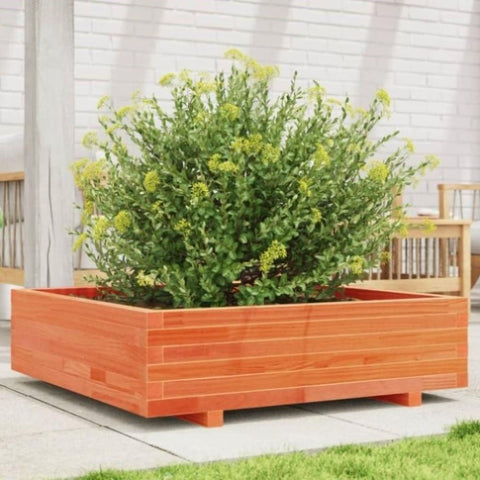 ZNTS Garden Planter Wax Brown 90x90x26.5 cm Solid Wood Pine 847315