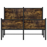 Metal Bed Frame without Mattress Smoked Oak 120x190 cm Small Double 4007847