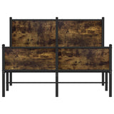 Metal Bed Frame without Mattress Smoked Oak 120x200 cm 4007848