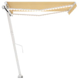 Manual Retractable Awning with LED 300x250 cm Yellow and White 3069503
