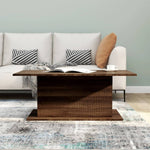 ZNTS Coffee Table Brown Oak 102x55.5x40 cm Engineered Wood 813094