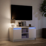 TV Cabinet with LED White 100x34x50 cm Engineered Wood 852187