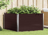45712 Raised Garden Bed Brown 100x100x77 cm Galvanised Steel