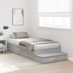 Storage Bed Frame with Drawer Grey sonoma 236.5 x 90 x 31.5 cm 3335610