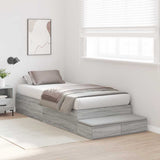 Storage Bed Frame Grey Sonoma 100 cm Engineered Wood 3335618
