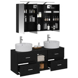 Bathroom Furniture Set 4 pcs Black Oak 3406896