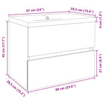 ZNTS 2 Piece Bathroom Furniture Set Ceramic and Engineered Wood 3307658