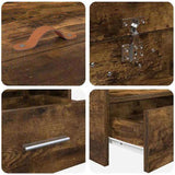 Bed Frame with Headboard Smoked Oak 90 x 200 cm Engineered Wood 3335233