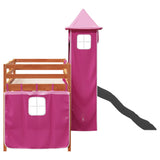 Kids' Loft Bed with Tower Pink 80x200 cm Solid Wood Pine 3309127