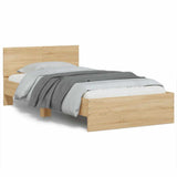 Bed Frame without Mattress with LED Lights Sonoma Oak 100x200 cm 838801