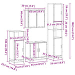 ZNTS 4 Piece Bathroom Furniture Set Sonoma Oak Engineered Wood 3301186