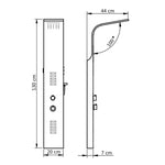 ZNTS Shower Panel Unit Aluminium 20x44x130 cm Black 142996