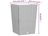 Planter with Removable Inner Anthracite 21 / 49 L PP Rattan 364675
