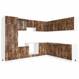 14 Piece Kitchen Cabinet Set Kalmar Smoked Oak Engineered Wood 3314976