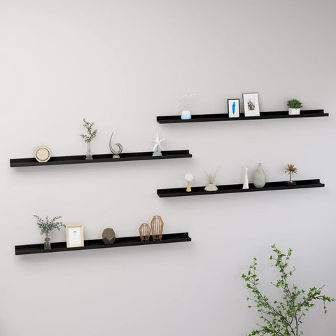 Wall Shelves 4 pcs Black 115x9x3 cm 326671
