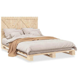 Bed Frame without Mattress with Headboard 140x200 cm Solid Wood 3281570