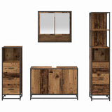 Bathroom Furniture Set with Door 4 pcs Old Wood Engineered Wood 3402339