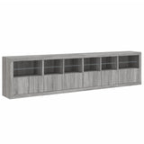 Sideboard with LED Lights Grey Sonoma 283x37x67 cm 3209021