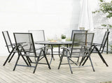 Reclining Garden Chair Set 7 pcs Anthracite Powder-coated Steel 3283763