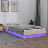 LED Bed Frame without Mattress 90x200 cm Solid Wood 819957