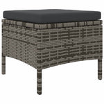 ZNTS Garden Sofa 2-Seater with Table and Stools Grey Poly Rattan 317627