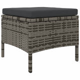 ZNTS Garden Sofa 2-Seater with Table and Stools Grey Poly Rattan 317627