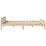 ZNTS Bed Frame without Mattress 140x190 cm Solid Wood Pine 855484