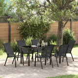 Garden Dining Set 7 pcs Black Powder-coated Steel 3379118