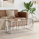 Coffee Table 110x45x45 cm Stainless Steel and Glass 350049