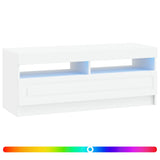 LED TV Cabinet White Engineered Wood 897865