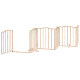 Dog Gate with Door Foldable 9 Panels 450 cm Poplar Wood 3155585