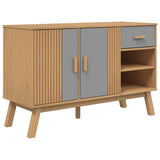 Sideboard OLDEN Grey and Brown 114x43x73.5 cm Solid Wood Pine 358607