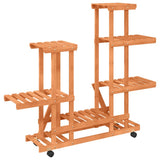 Flower Stand with Wheels 95x25x101 cm Solid Wood Fir 362864