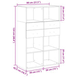 Highboard Brown Oak 80x42.5x124 cm Engineered Wood 3281391