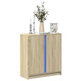 Sideboard with LED Sonoma Oak 77x34x85 cm Engineered Wood 852133