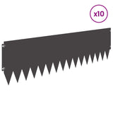 Lawn Edging 10 pcs 103 x 30 cm Steel Black 8008504