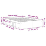 Bed Frame without Mattress White 140x200 cm 3203859