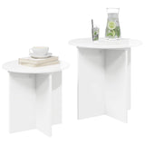 Side Table Set 2 pcs High Gloss White Engineered Wood 8001014