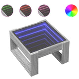 Coffee Table with Infinity LED Grey Sonoma 50x53x30 cm 847628