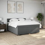 ZNTS Box Spring Bed with Mattress Dark Grey 180x200 cm Fabric 3285968