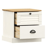 ZNTS Bedside Cabinet VIGO White 42x35x42 cm Solid Wood Pine 353158