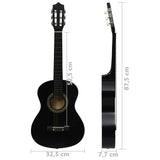 ZNTS Classical Guitar for Beginner and Kids Black 1/2 34" 70126