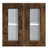 Kitchen Wall Cabinet with Glass Door Kalmar Smoked Oak Engineered Wood 853672